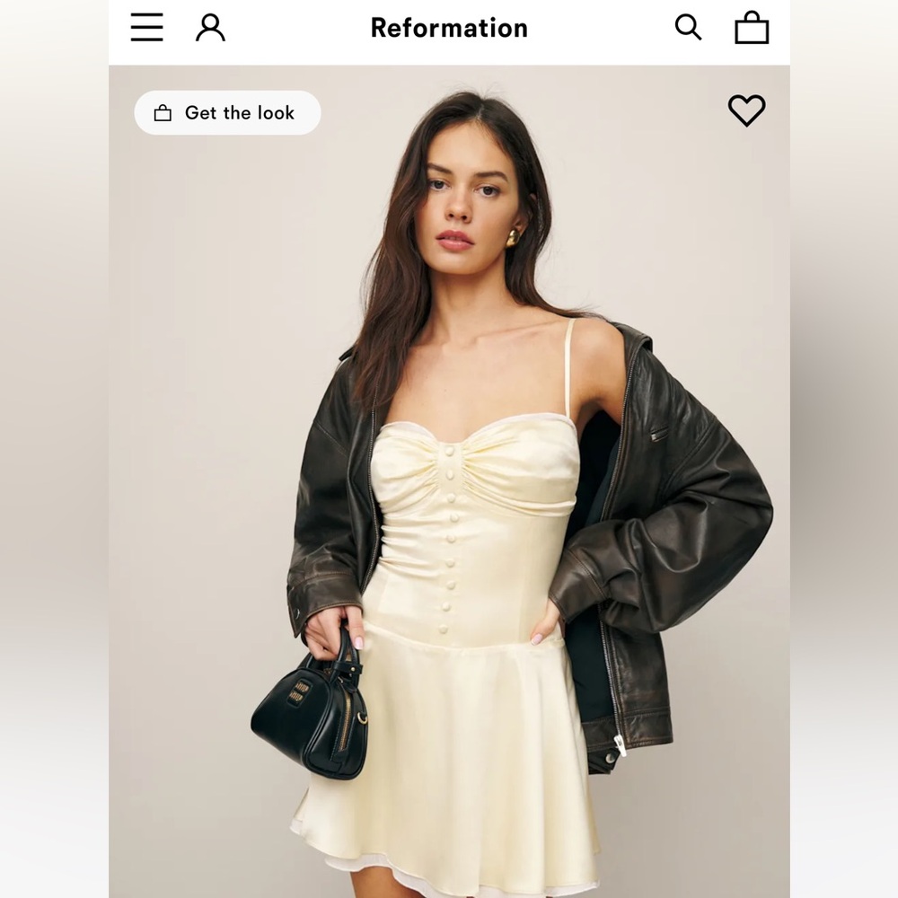 Reformation Cream Mini Dress - Picture 8 of 8